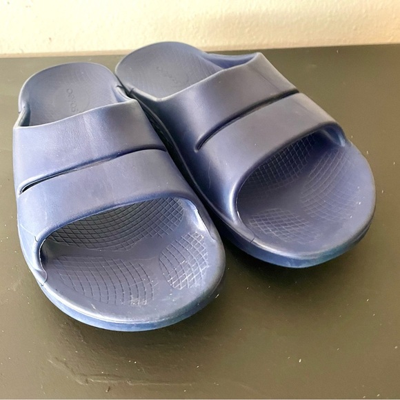 OOFOS OOahh Slide Sandal Navy US Men’s 8 Women’s 10 EU 41 - Picture 3 of 8